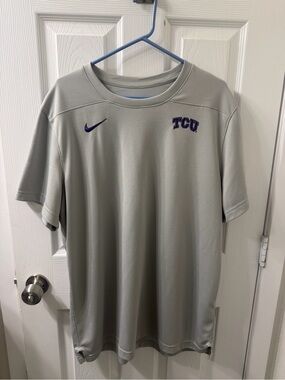 Nike TCU Men's Grey Short-Sleeve Performance Shirt